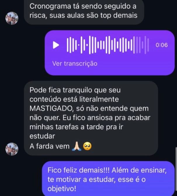 Feedback de aluno da Mentoria GMR